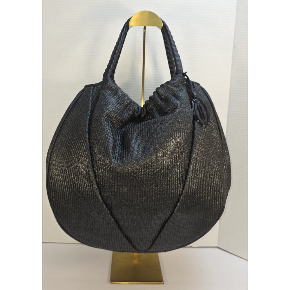 Elie Tahari Black Leather Emmy‎ Hobo Shoulder Bag